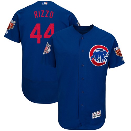 Cubs #44 Anthony Rizzo Blue 2018 Spring Training Authentic Flex Base Stitched MLB Jersey